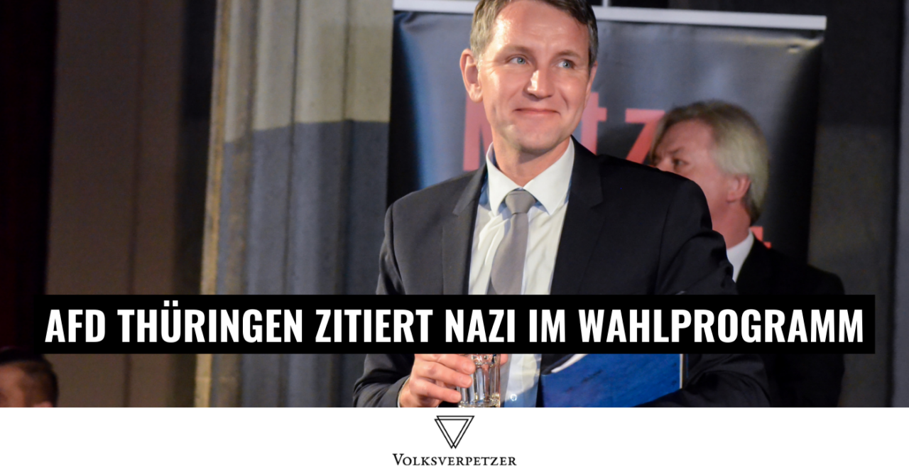AfD Thüringen zitiert Nazi-Dichter Langheinrich im Wahlprogramm