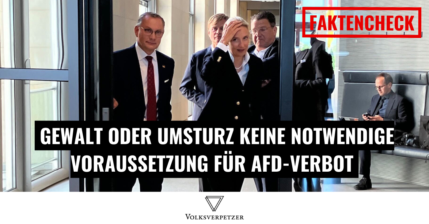 Die AfD muss keinen gewaltsamen Umsturz planen, damit ein Verbot Erfolg hätte